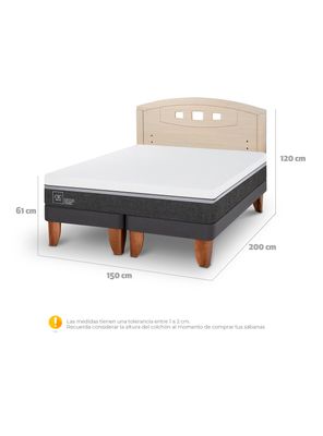 Imagen 2 del producto Cama Europea Ortopedic Advance 2 Plazas Base Dividida + Respaldo Gales Alpino