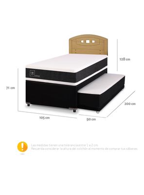 Imagen 2 del producto Diván Ortopedic Black 1.5 Plazas + Respaldo Gales Mostaza