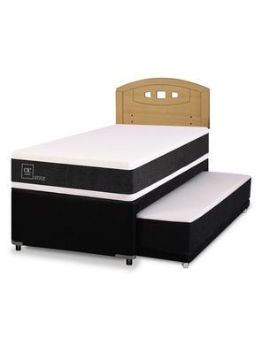 Diván Ortopedic Black 1.5 Plazas + Respaldo Gales Mostaza