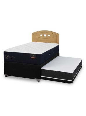 Diván Premium Black 1.5 Plazas Respaldo Gales Mostaza