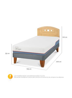 Imagen 2 del producto Cama Europea Excellence Plus 1.5 Plazas + Respaldo Gales Mostaza