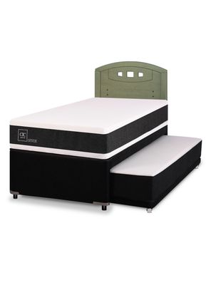 Diván Ortopedic Black 1.5 Plazas Respaldo Gales Olivo