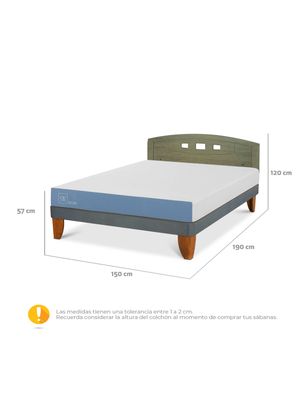Imagen 2 del producto Cama Europea Excellence 2 Plazas + Respaldo Gales Olivo