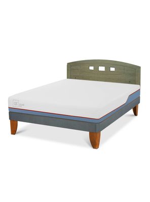 Cama Europea Excellence Plus 2 Plazas + Respaldo Gales Olivo
