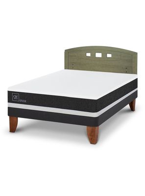 Cama Europea Ortopedic 2 Plazas + Respaldo Gales Olivo
