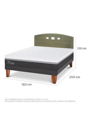 Imagen 2 del producto Cama Europea Ortopedic Advance 2 Plazas + Respaldo Gales Olivo