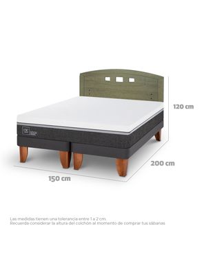 Imagen 2 del producto Cama Europea Ortopedic Advance 2 Plazas Base Dividida + Respaldo Gales Olivo
