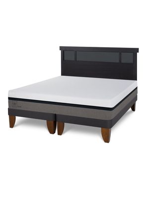 Cama Europea Balance King + Respaldo Dublín Negro