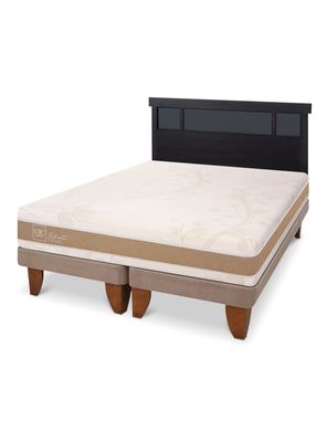 Cama Europea Rilassati Infinity 2 Plazas Base Dividida + Respaldo Dublin Negro