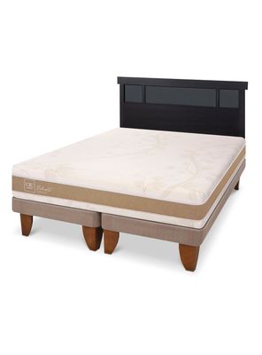 Cama Europea Rilassati Infinity King + Respaldo Dublin Negro