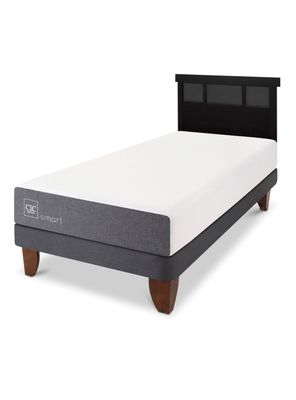 Imagen 1 del producto Cama Europea Smart 1.5 Plazas + Respaldo Dublín Negro