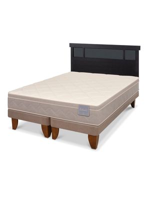 Cama Europea Rilassati 2 Plazas Base Dividida + Respaldo Dublín Negro