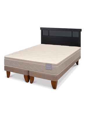 Cama Europea Rilassati King + Respaldo Dublín Negro