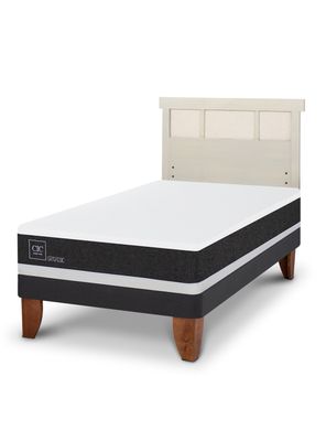 Cama Europea Ortopedic 1.5 Plazas + Respaldo Dublín Alpino