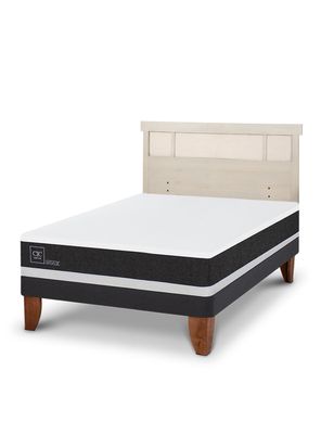 Cama Europea Ortopedic 2 Plazas + Respaldo Dublín Alpino