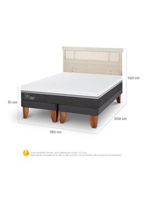Imagen 2 del producto Cama Europea Ortopedic Advance King + Respaldo Dublín Alpino