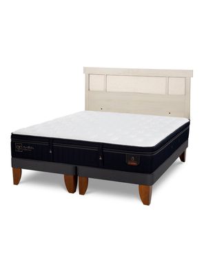 Cama Europea Súper Premium King + Respaldo Dublín Alpino