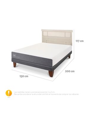 Imagen 2 del producto Cama Europea Smart 2 Plazas + Respaldo Dublín Alpino