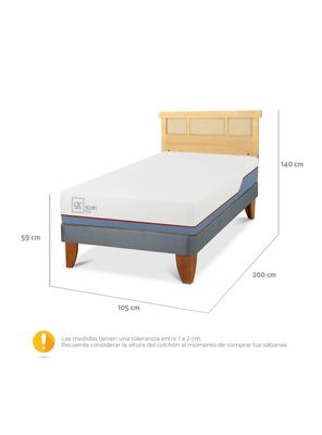 Imagen 2 del producto Cama Europea Excellence Plus 1.5 Plazas + Respaldo Dublín Mostaza