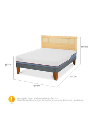 Imagen 2 del producto Cama Europea Excellence Plus 2 Plazas + Respaldo Dublín Mostaza