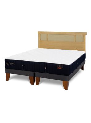 Cama Europea Premium King + Respaldo Dublín Mostaza
