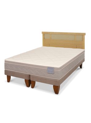 Cama Europea Rilassati King + Respaldo Dublín Mostaza