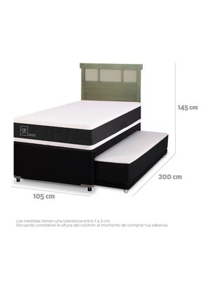 Imagen 2 del producto Diván Ortopedic Black 1.5 Plazas Respaldo Dublín Olivo