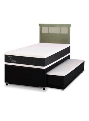 Diván Ortopedic Black 1.5 Plazas Respaldo Dublín Olivo