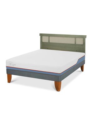 Cama Europea Excellence Plus 2 Plazas+ Respaldo Dublín Olivo