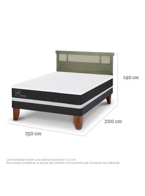 Imagen 2 del producto Cama Europea Ortopedic 2 Plazas + Respaldo Dublín Olivo