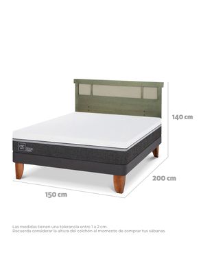 Imagen 2 del producto Cama Europea Ortopedic Advance 2 Plazas + Respaldo Dublín Olivo