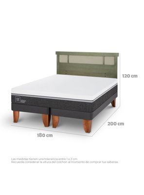 Imagen 2 del producto Cama Europea Ortopedic Advance King + Respaldo Dublín Olivo