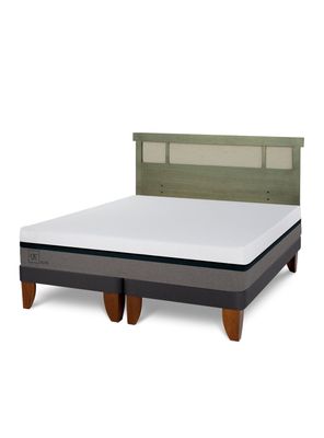 Imagen 1 del producto Cama Europea Balance 2 Plazas Base Dividida + Respaldo Dublín Olivo