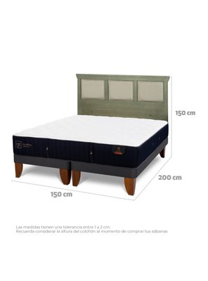 Imagen 2 del producto Cama Europea Premium 2 Plazas Base Dividida + Respaldo Dublín Olivo