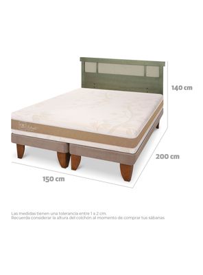 Imagen 2 del producto Cama Europea Rilassati Infinity 2 Plazas Base Dividida + Respaldo Dublin Olivo