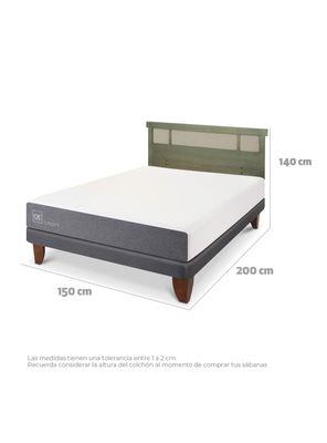 Imagen 2 del producto Cama Europea Smart 2 Plazas + Respaldo Dublín Olivo