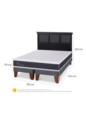 Imagen 2 del producto Cama Europea Ortopedic King + Respaldo Torino Negro
