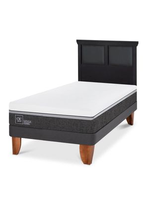 Cama Europea Ortopedic Advance 1.5 Plazas + Respaldo Torino Negro