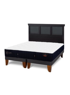 Imagen 1 del producto Cama Europea Premium 2 Plazas Base Dividida + Respaldo Torino Negro