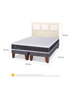 Imagen 2 del producto Cama Europea Ortopedic King + Respaldo Torino Alpino