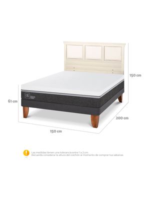Imagen 2 del producto Cama Europea Ortopedic Advance 2 Plazas + Respaldo Torino Alpino