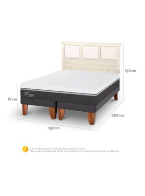 Imagen 2 del producto Cama Europea Ortopedic Advance 2 Plazas Base Dividida + Respaldo Torino Alpino