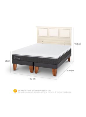 Imagen 2 del producto Cama Europea Ortopedic Advance King + Respaldo Torino Alpino