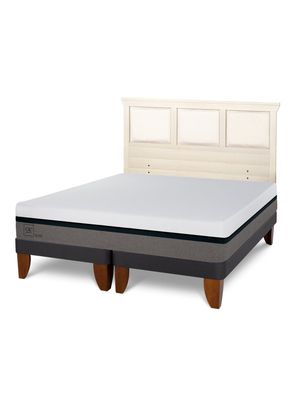 Cama Europea Balance 2 Plazas Base Dividida + Respaldo Torino Alpino