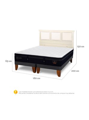 Imagen 2 del producto Cama Europea Súper Premium King + Respaldo Torino Alpino