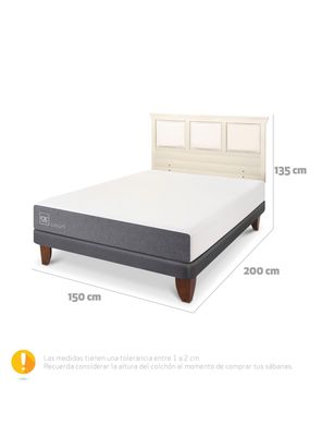 Imagen 2 del producto Cama Europea Smart 2 Plazas + Respaldo Torino Alpino