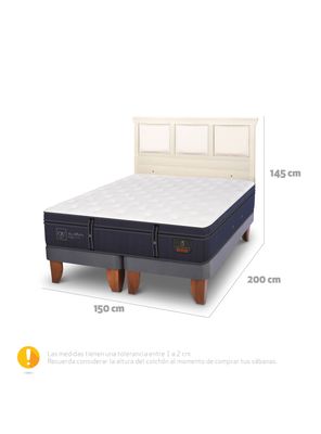 Imagen 2 del producto Cama Europea Grand Premium 2 Plazas Base Dividida + Respaldo Torino Alpino