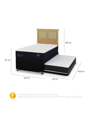 Imagen 2 del producto Diván Premium Black 1.5 Plazas Respaldo Torino Mostaza