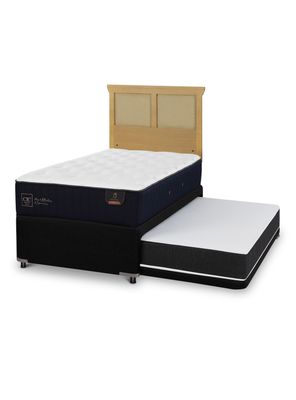 Diván Premium Black 1.5 Plazas Respaldo Torino Mostaza