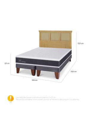 Imagen 2 del producto Cama Europea Ortopedic King + Respaldo Torino Mostaza